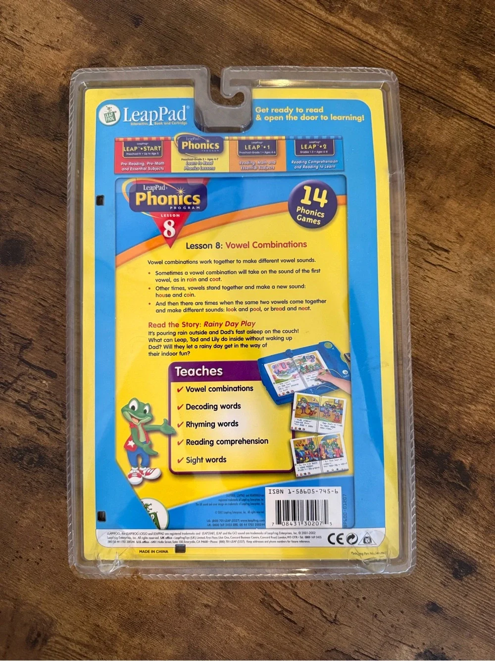 LeapFrog LeapPad Phonics Lesson 8 Vowel Combinations Rainy Day Play Book Card